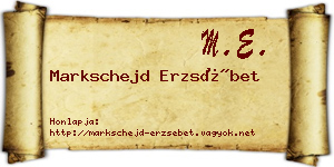 Markschejd Erzsébet névjegykártya
